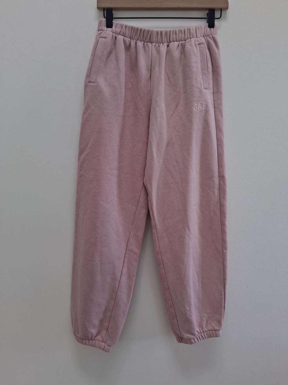 GAP Kids Girls Pink Fleece Jogger Sweatpants Size 12 Logo Pockets